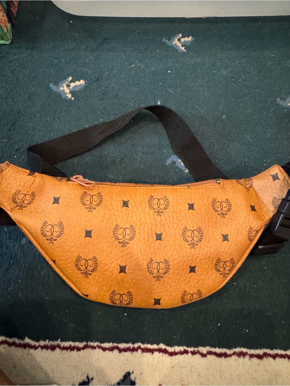 Tan Leather Waist Pack with Signature Crest Detailing - Picture 7 of 8